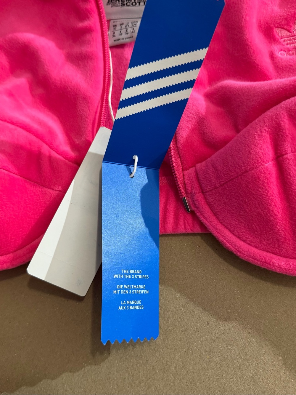 Adidas X Jeremy Scott Velour Crop TrackTop NWT Small Pink Y2K Bustier Streetwear - Picture 11 of 16